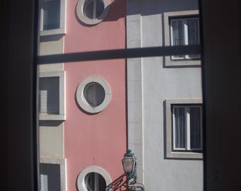 Edificio Rosa Lisboa Portugal Fotografía Digital Descargable