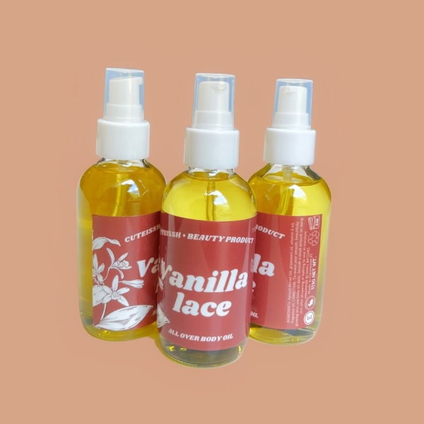 Vanilla body oil | Fragrant Body Oil Moisturizer | light weight | 4 oz.