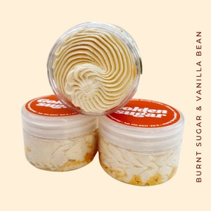 Golden sugar whipped body butter-shimmmer-moisturizer-gift idea- Burnt sugar & vanilla bean