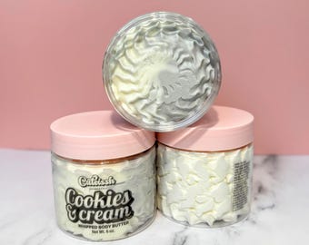 Cookies & Cream Whipped Body Butter - Ultra Moisturizing - Sweet Dessert Type Scent