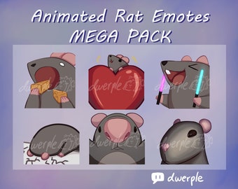 6 RAT ANIMATED EMOTES // Twitch, Youtube, Discord Animated Emotes