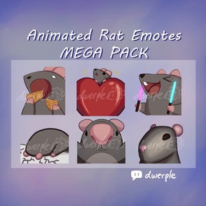 6 RAT ANIMATED EMOTES // Twitch, Youtube, Discord Animated Emotes