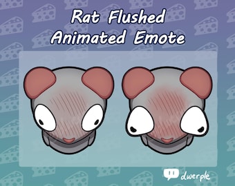 Rat Flushed Emote // Twitch, Youtube, Discord Animated Emote