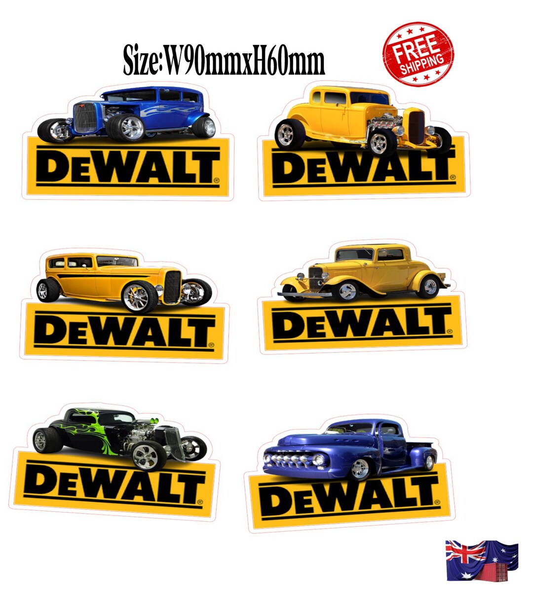 Dewalt Toolsset of 6 Vinyl Stickers for Your Etsy