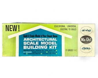 1960s Ma-Del 251-395 Mid Century Architectural Scale Model Home Building Kit