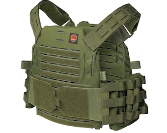 Malinois Plate Carrier Vest by Shield Concept - OD Green Plate Carrier Vest - Lightweight Laser Cut Tactical Plate Carrier Vest