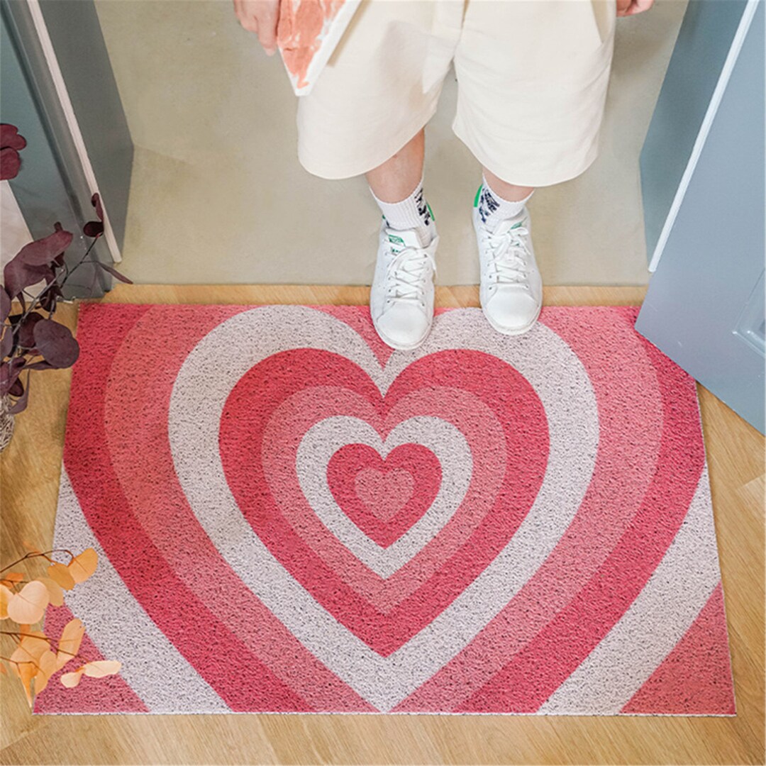 Y2K Heart Doormat Retro Dorm Entrance Door Floor Mat Boho Etsy
