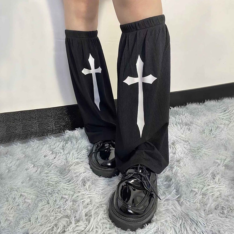 Cyberpunk Cross Print Horn Leg Warmers Gothic Leg Warmer Etsy