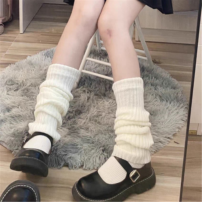 Calentadores de piernas blancos de punto calentador de Etsy México