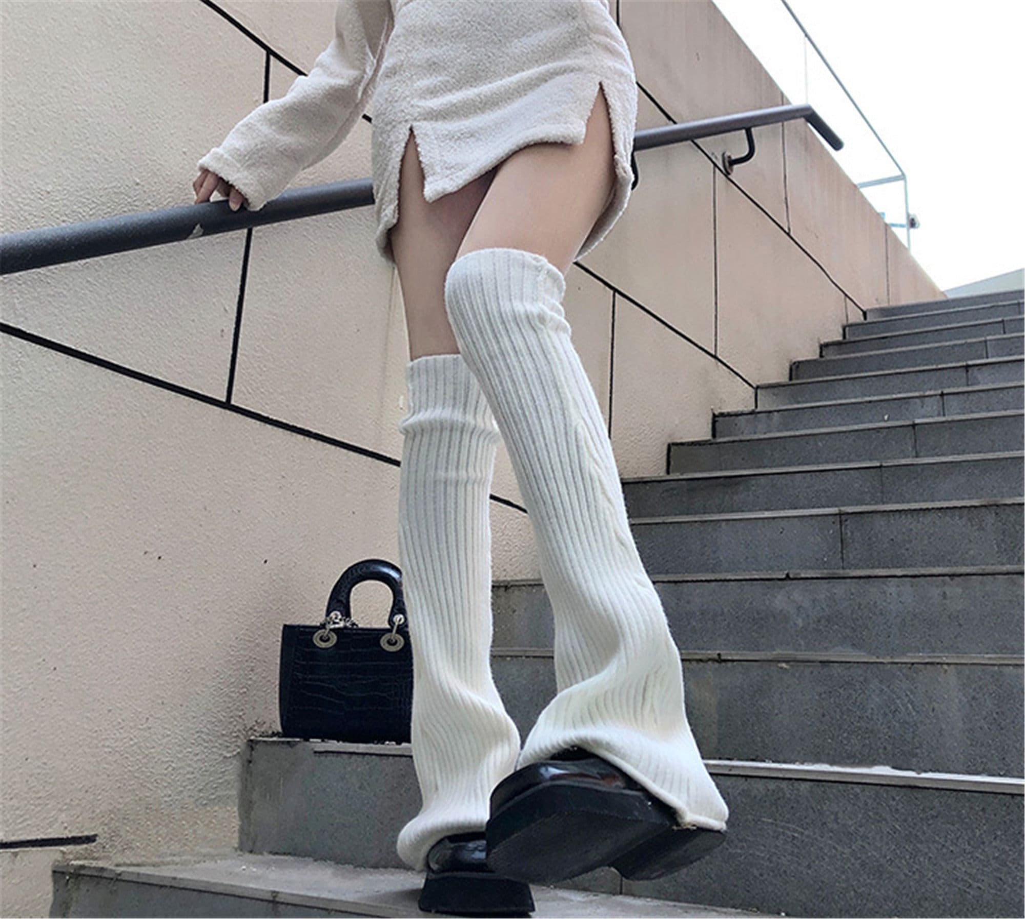 Knitted Flare Long Leg Warmers Fall/winter Long Leg Warmer Etsy