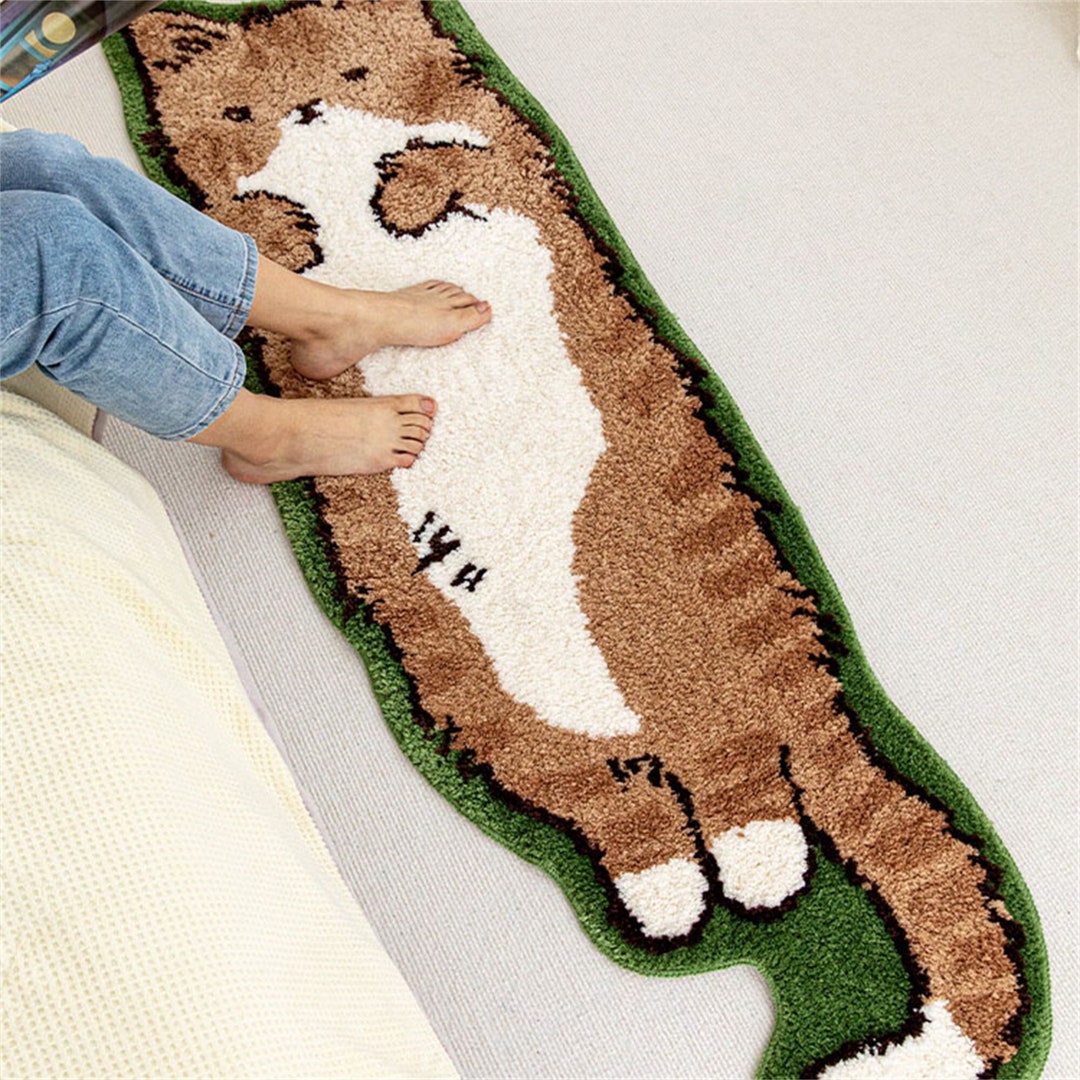 Cute Cat Rug Carpet Cartoon Cat Rug Kawaii Area Rug for - Etsy
