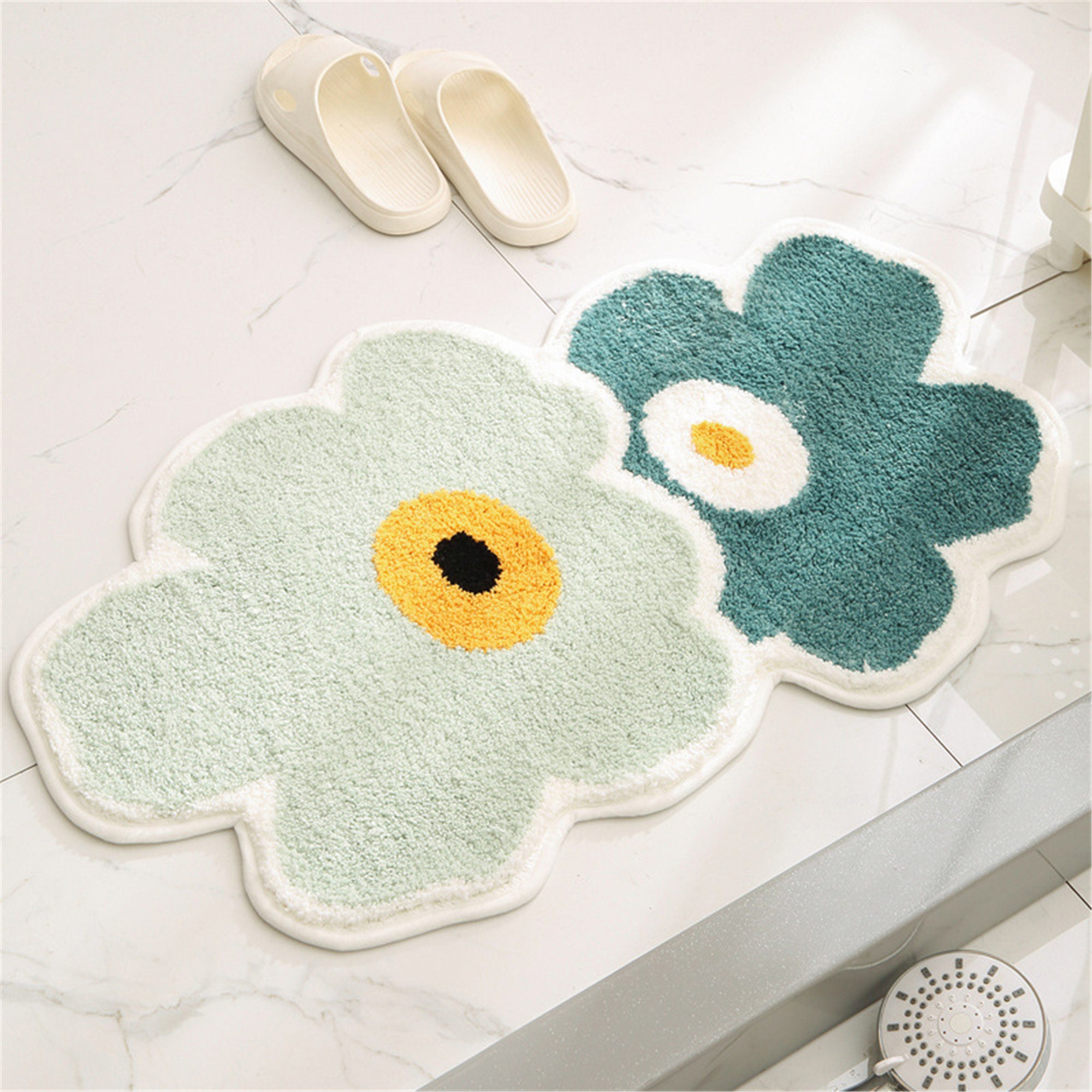 超人気高品質 Bathroom Rugs Cute Bath Mat Non Slip Absorbent Modern Dahlia Flor