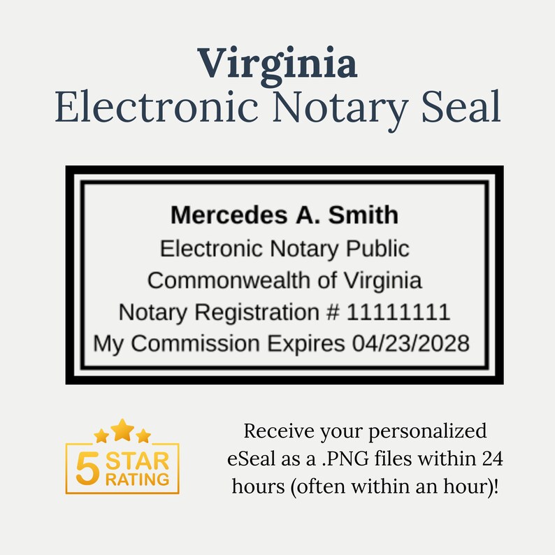 Commonwealth Of Virginia Notary Stamp Virginia Electronic Notary Public Seal, Digital Notary Stamp, Lined