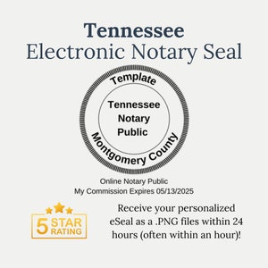 Tennessee notaris eSeal – getand rond | Digitale notarisstempel voor online notariële bekrachtiging – snel geleverd