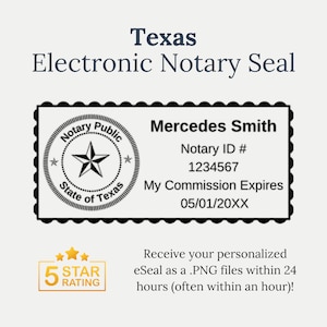 Texas Electronic Notary Seal | Texas eNotary eSeal (Milled Rectangle) | Digital Notary Stamp – Fast Delivery