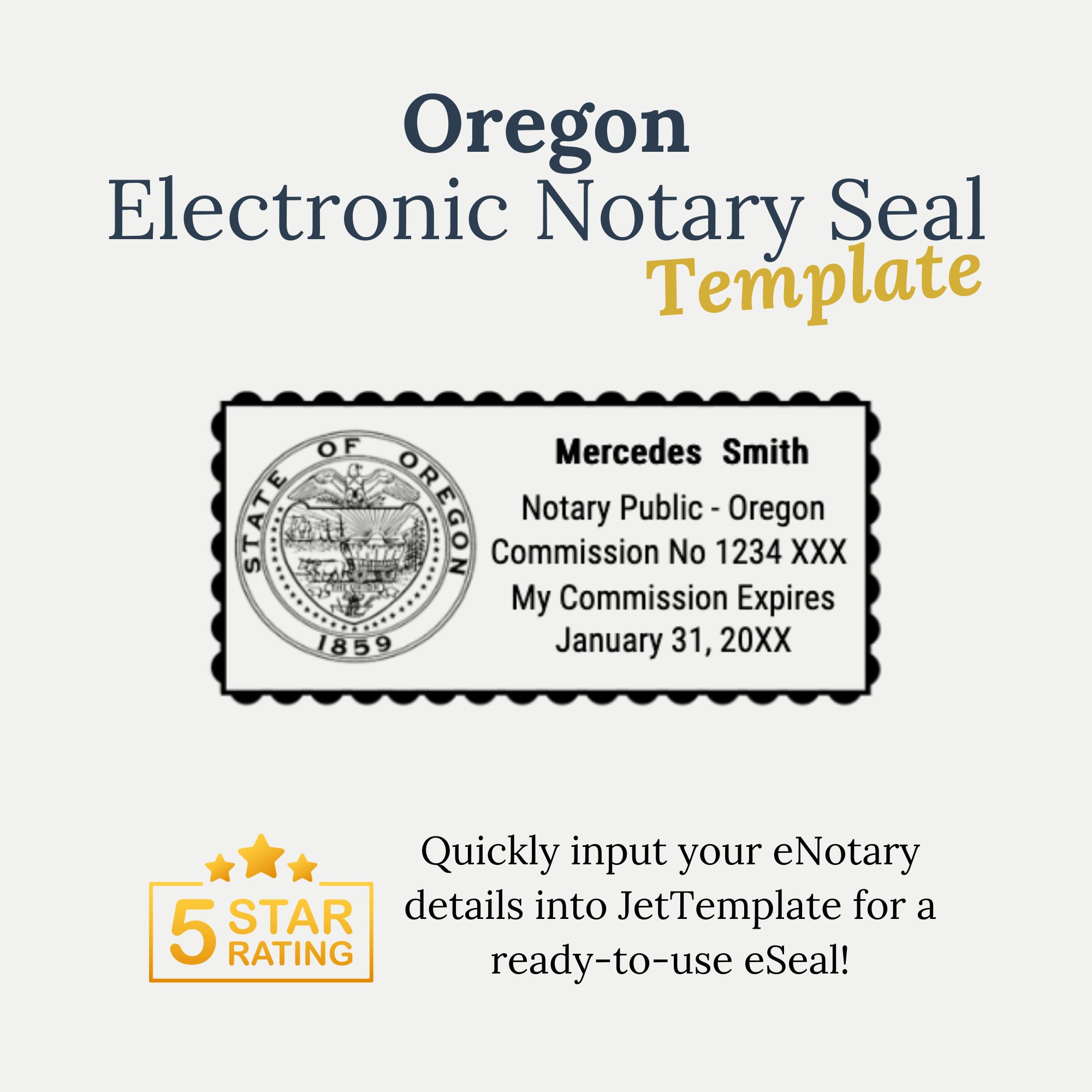 Oregon Notary Box Example Oregon E Notary Template, Notary Stamp PNG, Editable Online Notary Seal ...