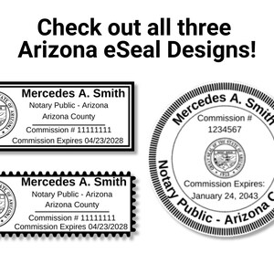 Arizona Electronic Notary Public Seal, Digital Notary Stamp, Round image 2