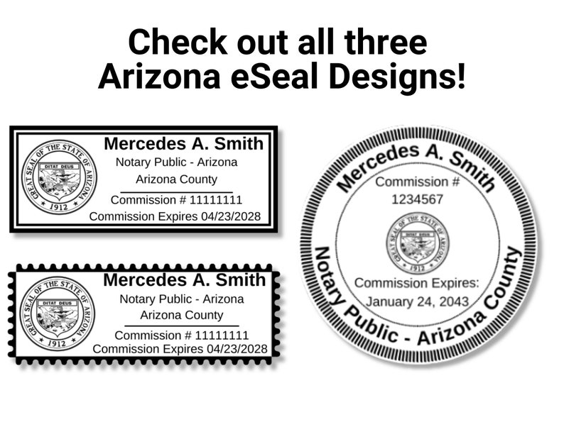 Arizona Electronic Notary Public Seal, Digital Notary Stamp, Round image 2