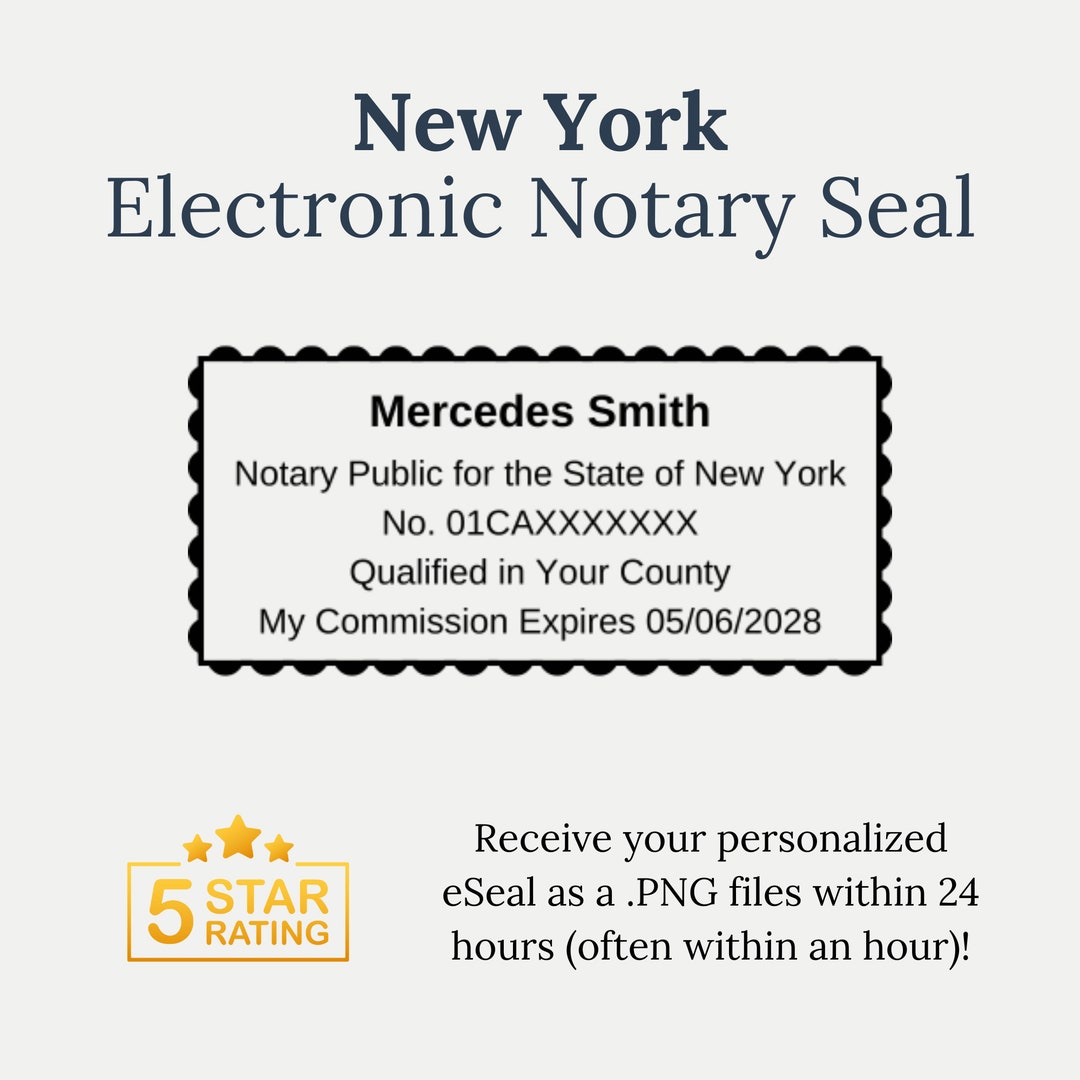 Rectangle Notary Example Milled Rectangle Enotary Seal New York | Electronic Notary Stamp PNG ...