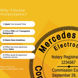 Arizona Electronic Notary Public Seal, Digital Notary Stamp, Round image 3