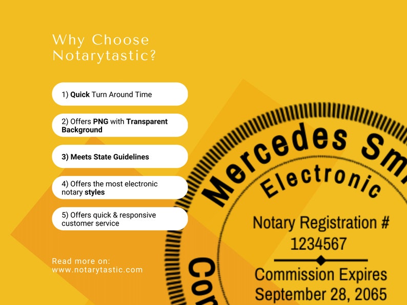 Arizona Electronic Notary Public Seal, Digital Notary Stamp, Round image 3