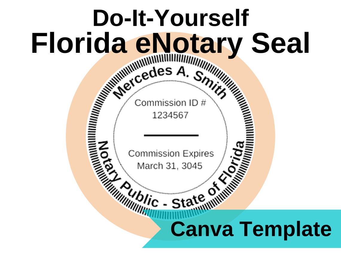 Electronic Notary Seal for Florida Serrated Circle Etsy