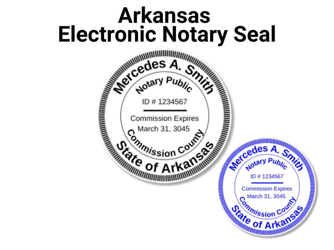 Electronic Notary Seal for Arkansas Serrated (Instant Download) Etsy