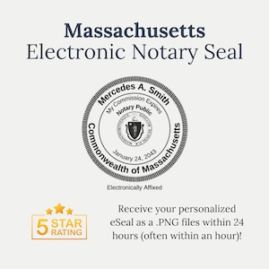 Massachusetts Notary Public eSeal – Serrated Round | Digital Notary Stamp for Online Notarization – Delivered Fast