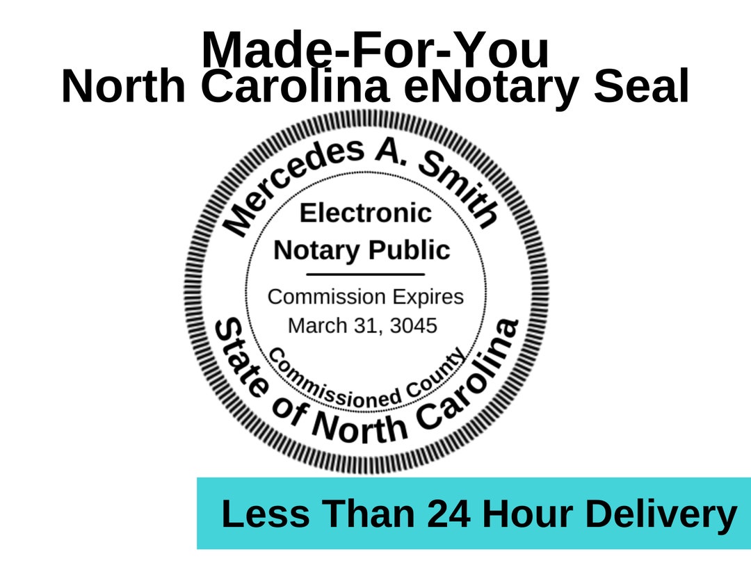 Electronic Notary Seal for North Carolina Serrated Circle Made for You