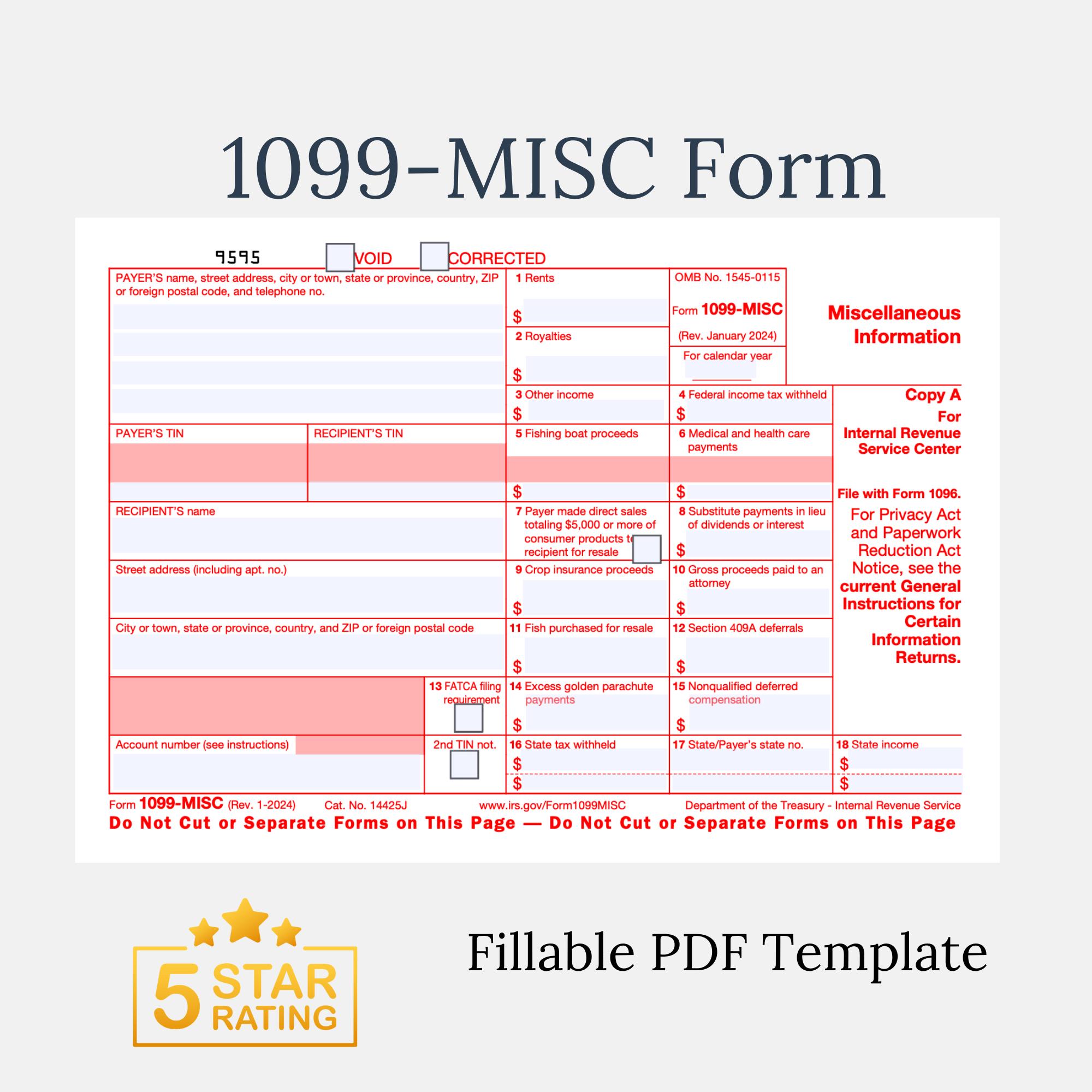 fillable 1099-misc form editable tax form pdf easy-to-use template