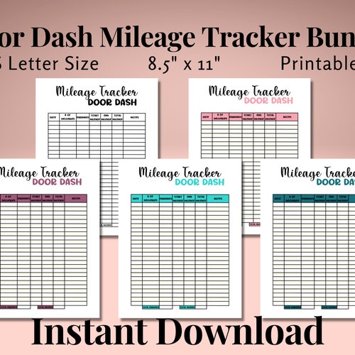 Door Dash Mileage Tracker Printable Log Book Planner Taxes - Etsy Canada