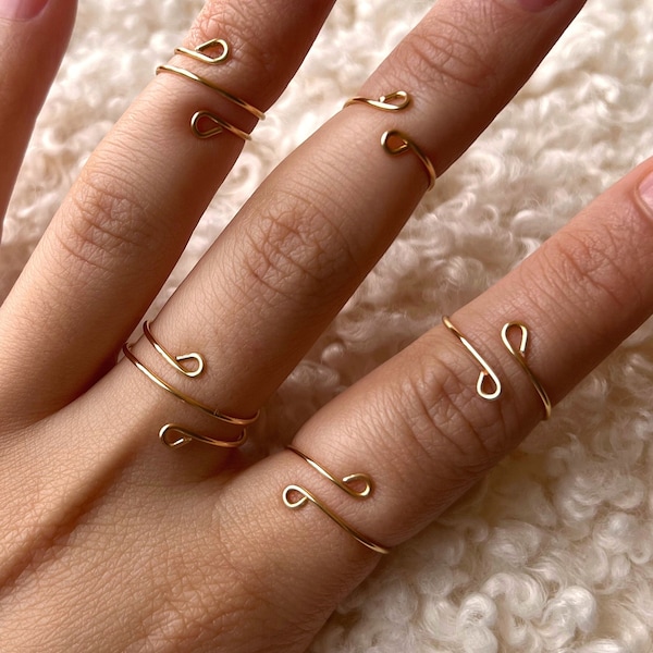 Adjustable Minimalist Wire Ring | Twisty Wire Ring | Boho Jewelry | Handmade Wire Ring | Double Spiral Ring | Midi Ring