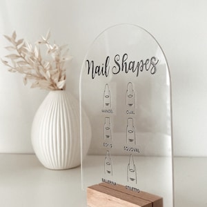 Nail shapes display - nail studio decoration - Nail Shapes sign nail design