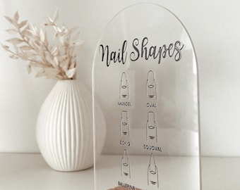 Nail shapes display - nail studio decoration - Nail Shapes sign nail design