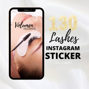 Instagram Story Stickers Lashes & Brow 130 Story Stickers XXL Pack