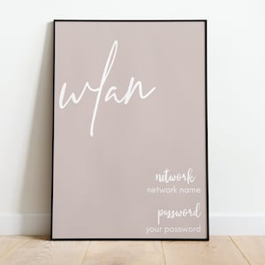Wifi WLAN Poster A4 QR Code to print