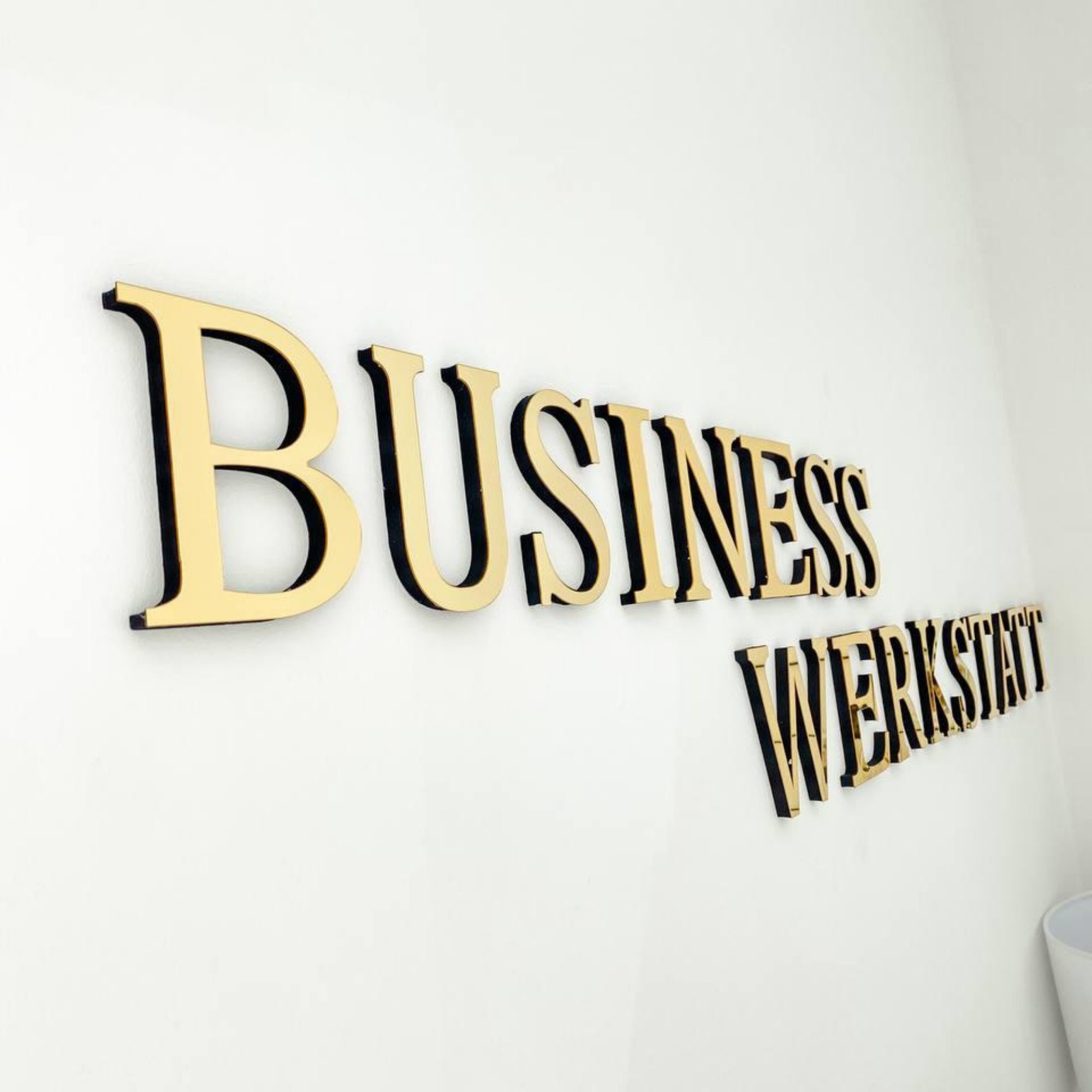 3D Wall Letters Company Sign Logo Gold Acrylic Wall Decoration Wall Sticker Business