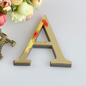 Letras de pared 3D, letrero de empresa, logotipo, decoración de pared acrílica dorada, adhesivo de pared para negocios