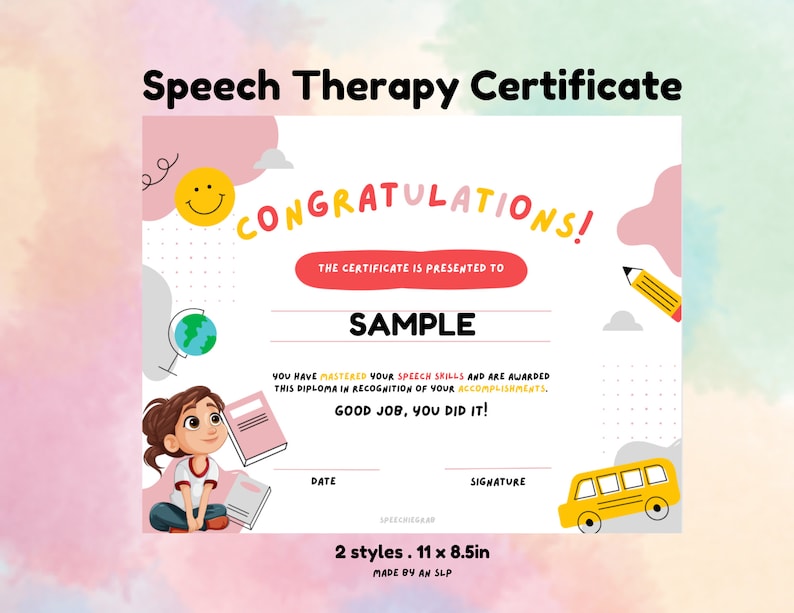 Speech Therapy Diploma Graduation Diploma Speech Therapy Certificate Etsy