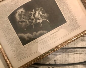 The Vision of the White Horse - The Four Horsemen of the Apocalypse - 19th century vintage art print