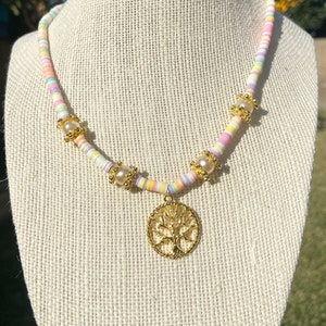 Tree of Life Pearl Beaded Neckalce