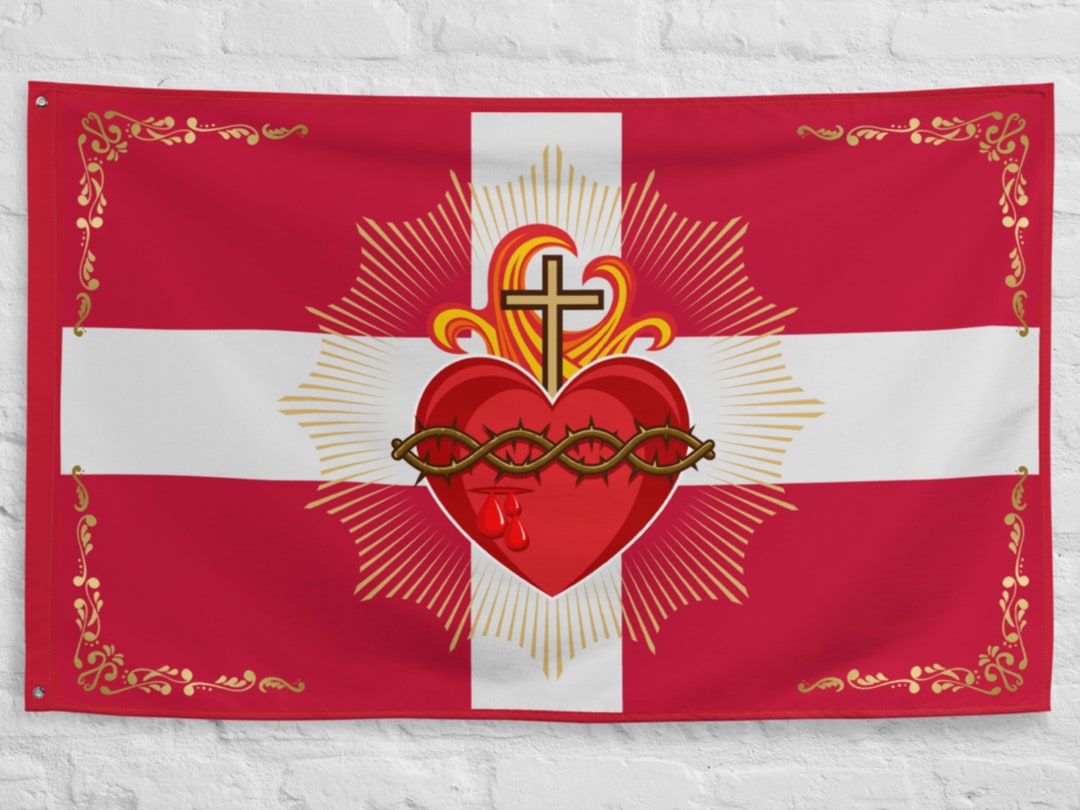 Sacred Heart Flag Sacred Jesus Heart Pride Flag Catholic Pride Month