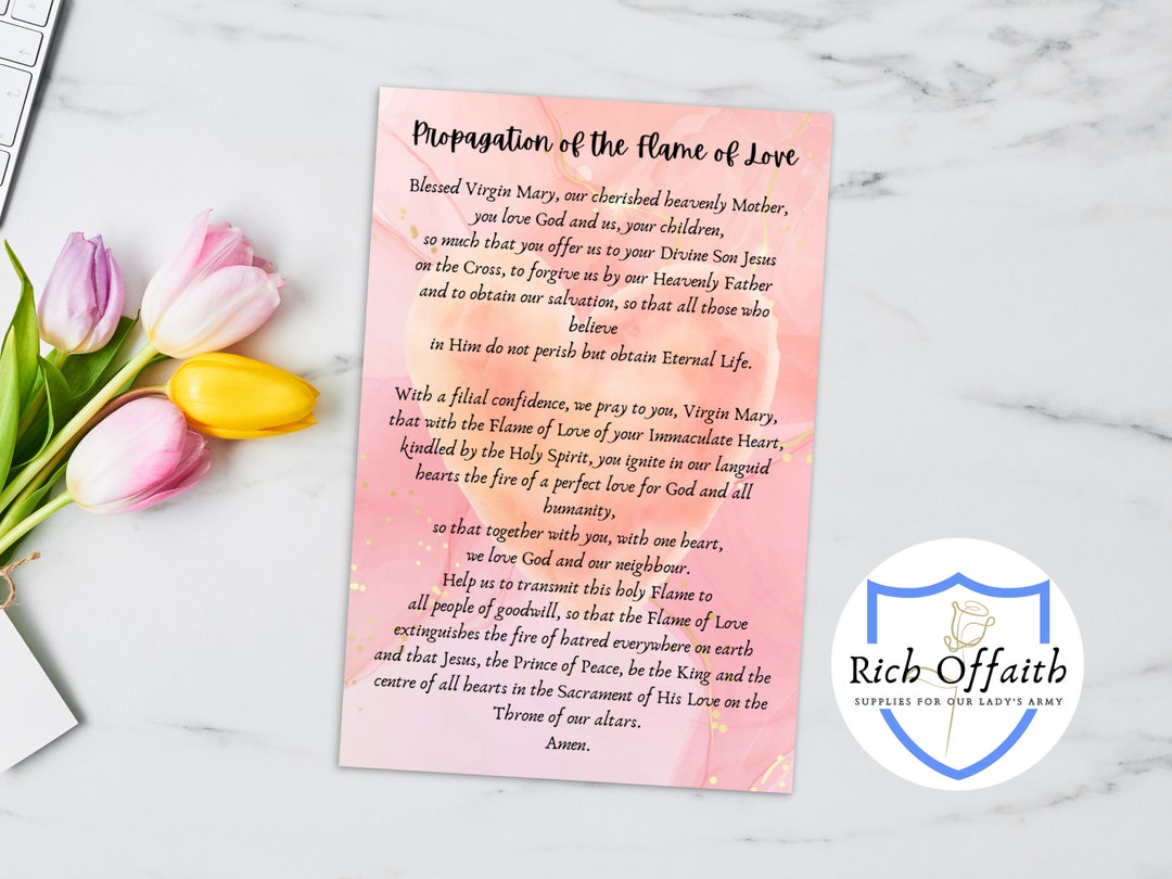 FLAME of LOVE PROPAGATION Prayer Jesus Prayer Flame of Love Prayer ...