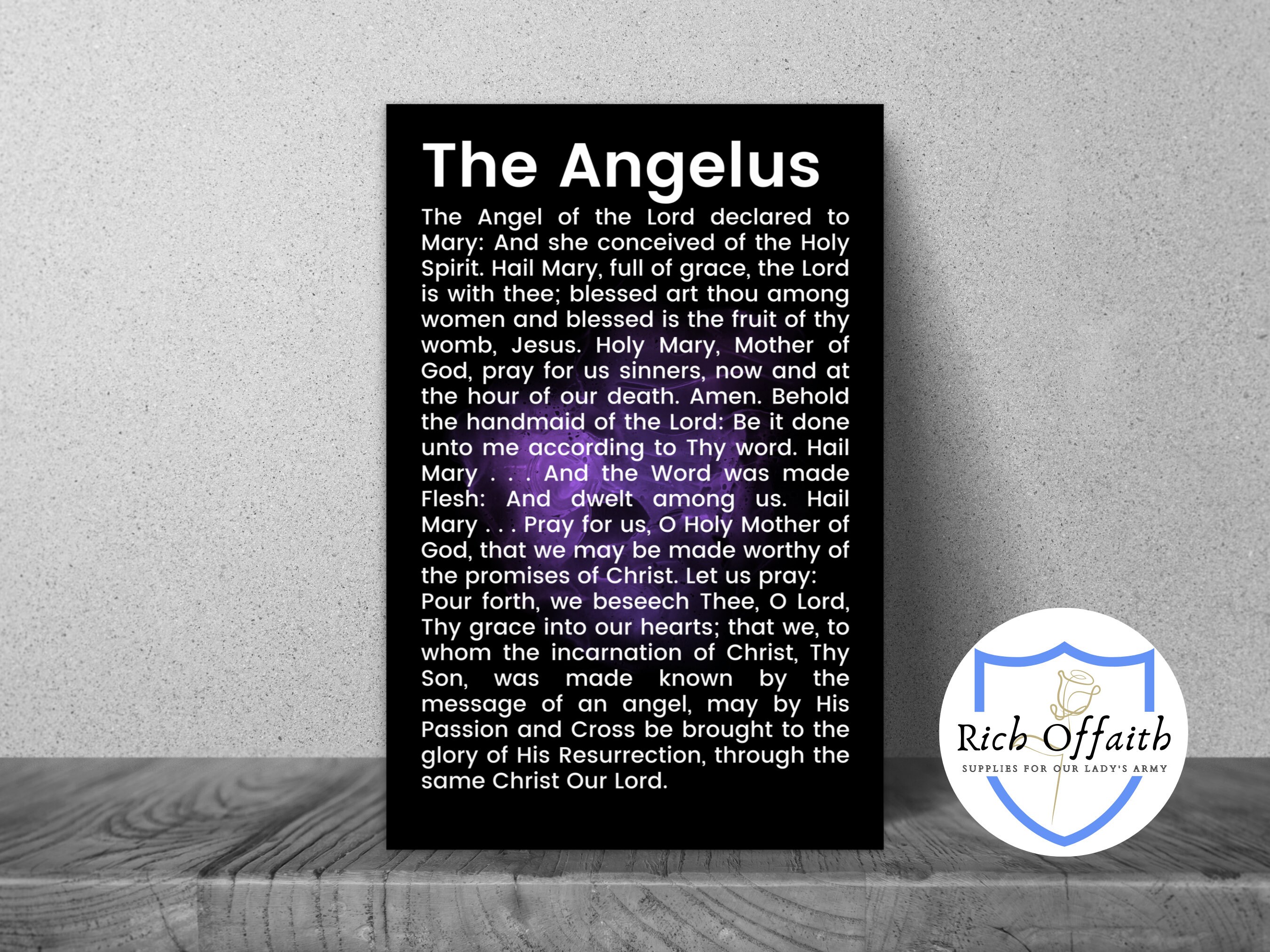 Angelus English Catholic prayer card / printable A4 wall art / Christian  decor