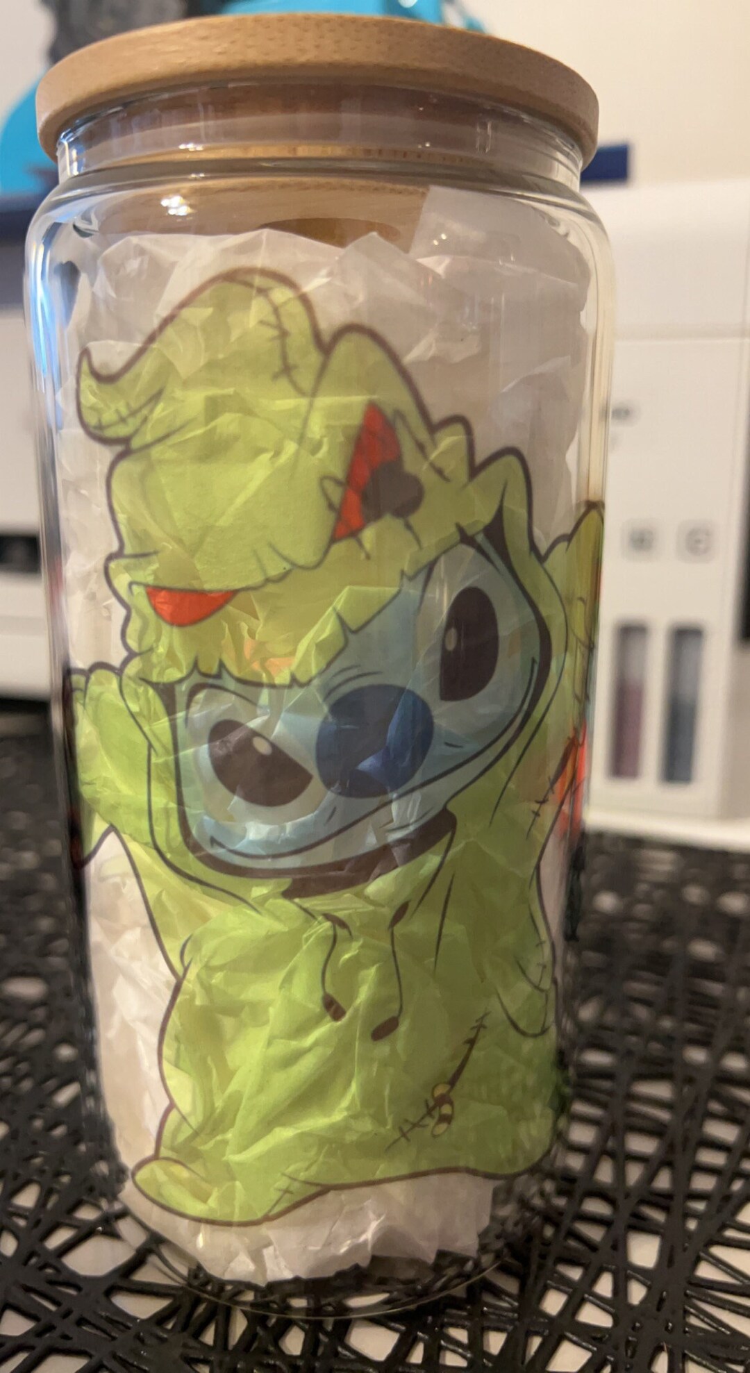 Stitch in Oogie Boogie Costume 16oz Libbey Glass Can Etsy