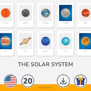 Schede didattiche del sistema solare per bambini – Scarica le 20 schede del sistema solare Montessori per un apprendimento divertente a casa
