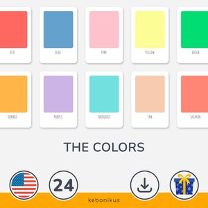 Cartões Educacionais de Cores para Crianças – Baixe os 24 Cartões de Cores Montessori para Aprender Divertidamente em Casa