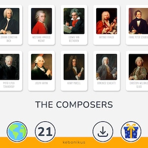 Educational Composers Cards for Kids – Download the 21 Montessori Composers Cards for Fun Learning at Home