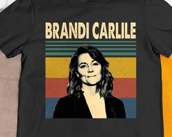 T-shirt Brandi Carlile Manches Courtes Noir - Tailles S à 5XL, Neuf Avec étiquettes