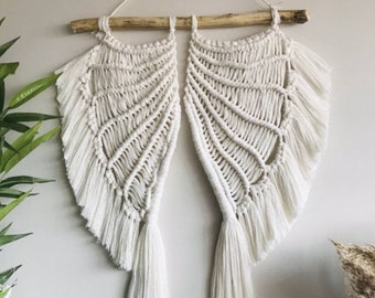 Macrame Angel Wings Tapestry, Macrame Wall Hanging